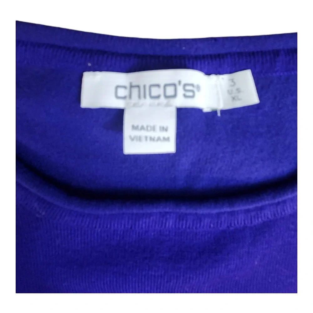 Chico's womens sz 3, us XL purple soft sweater long sleeve pull on